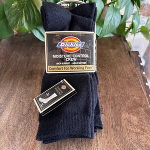 NWT Dickies Moisture Control Crew Socks Mens Size 6-12 Arch Ankle Support 2 Pair